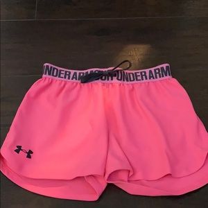 Pink under amour shorts
